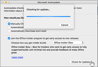 How to check for office 365 updates on mac windows 10